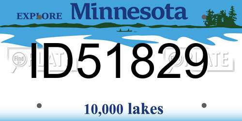 ID51829 Minnesota License Plate