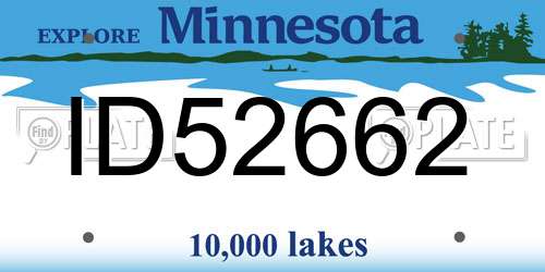 ID52662 Minnesota License Plate
