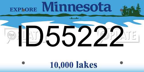 ID55222 Minnesota License Plate