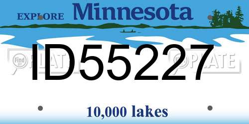 ID55227 Minnesota License Plate