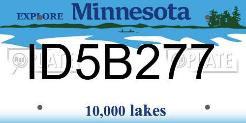 ID5B277 Minnesota License Plate