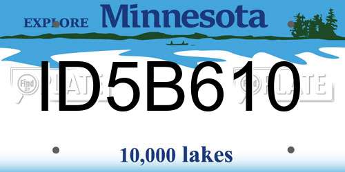 ID5B610 Minnesota License Plate