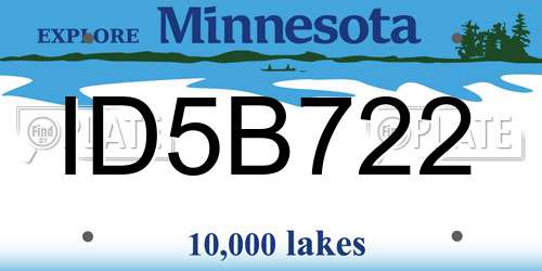 ID5B722 Minnesota License Plate