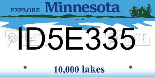 ID5E335 Minnesota License Plate