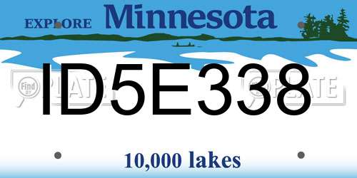 ID5E338 Minnesota License Plate