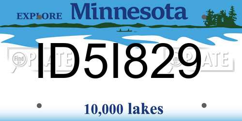 ID5I829 Minnesota License Plate