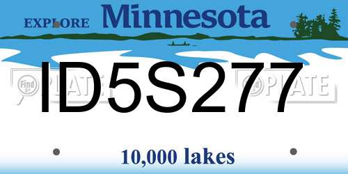 ID5S277 Minnesota License Plate