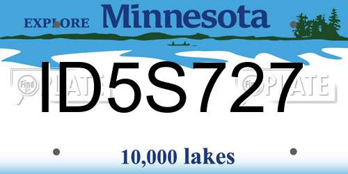 ID5S727 Minnesota License Plate