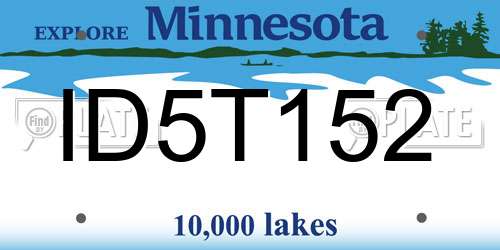 ID5T152 Minnesota License Plate