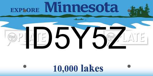 ID5Y5Z Minnesota License Plate