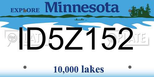 ID5Z152 Minnesota License Plate