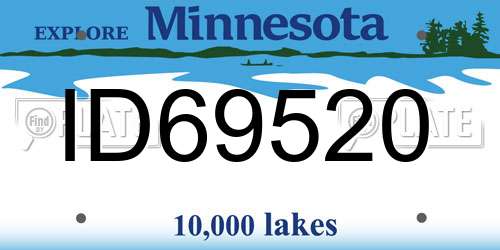 ID69520 Minnesota License Plate