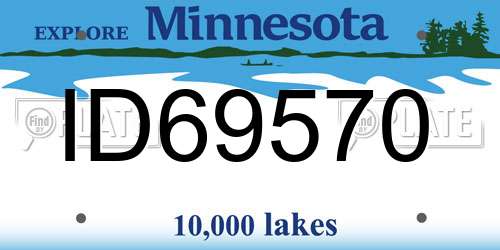 ID69570 Minnesota License Plate