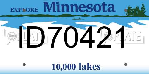 ID70421 Minnesota License Plate