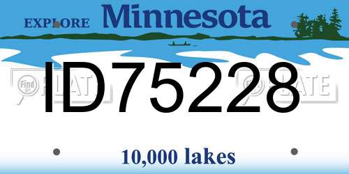 ID75228 Minnesota License Plate