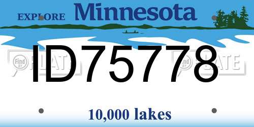ID75778 Minnesota License Plate