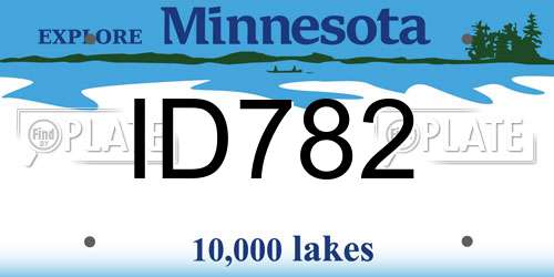 ID782 Minnesota License Plate