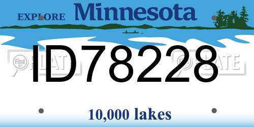 ID78228 Minnesota License Plate