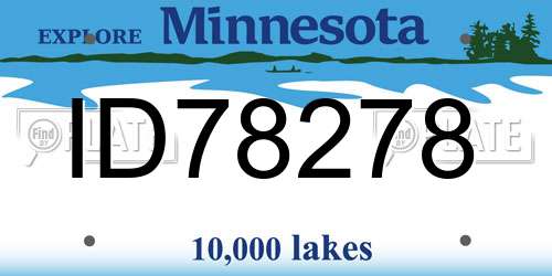 ID78278 Minnesota License Plate