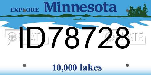 ID78728 Minnesota License Plate