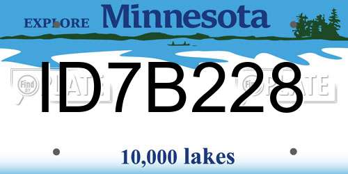 ID7B228 Minnesota License Plate