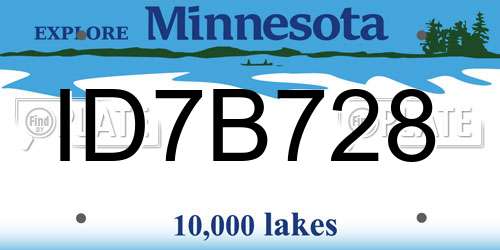 ID7B728 Minnesota License Plate