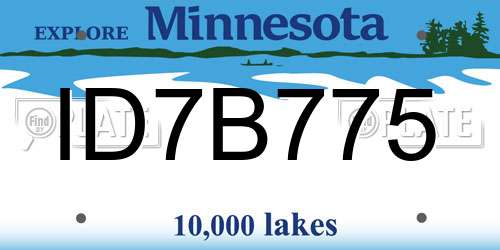 ID7B775 Minnesota License Plate