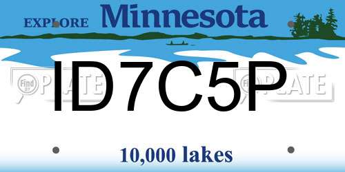ID7C5P Minnesota License Plate