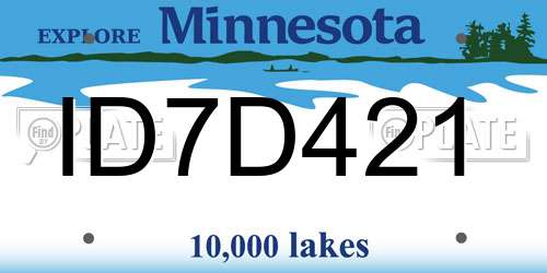 ID7D421 Minnesota License Plate