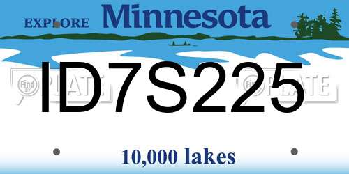 ID7S225 Minnesota License Plate
