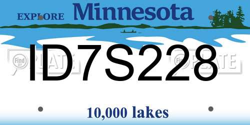ID7S228 Minnesota License Plate