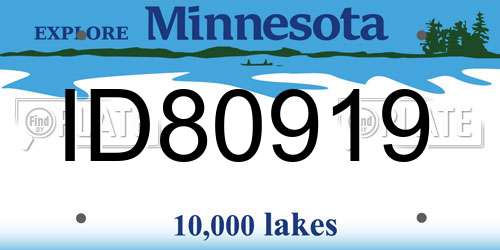 ID80919 Minnesota License Plate