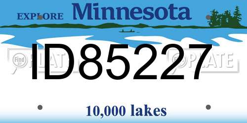 ID85227 Minnesota License Plate