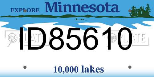 ID85610 Minnesota License Plate