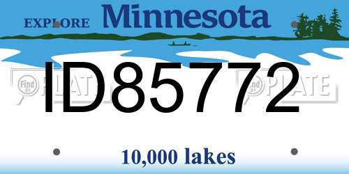 ID85772 Minnesota License Plate