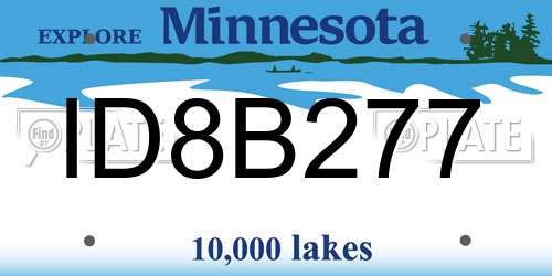 ID8B277 Minnesota License Plate