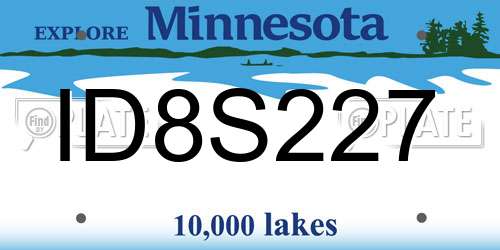 ID8S227 Minnesota License Plate