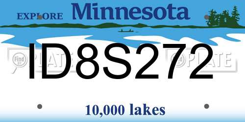 ID8S272 Minnesota License Plate