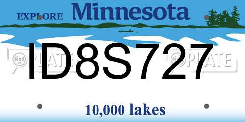 ID8S727 Minnesota License Plate