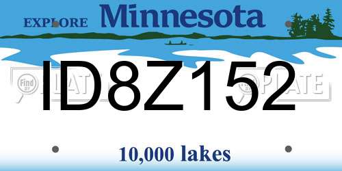 ID8Z152 Minnesota License Plate