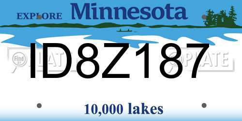 ID8Z187 Minnesota License Plate