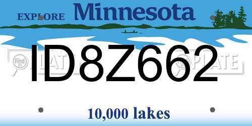 ID8Z662 Minnesota License Plate