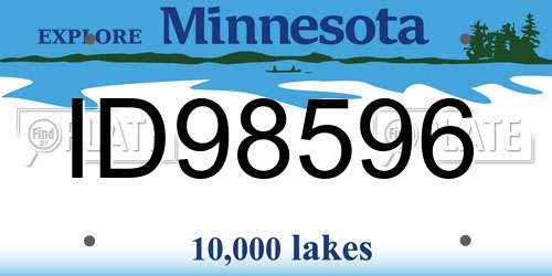 ID98596 Minnesota License Plate