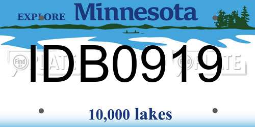 IDB0919 Minnesota License Plate