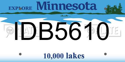 IDB5610 Minnesota License Plate