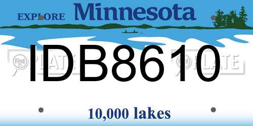IDB8610 Minnesota License Plate