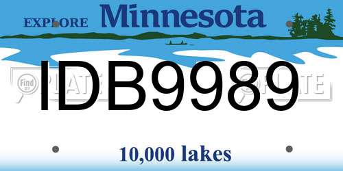 IDB9989 Minnesota License Plate