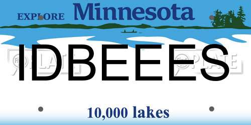 IDBEEES Minnesota License Plate