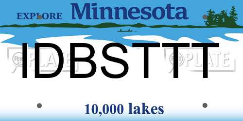 IDBSTTT Minnesota License Plate