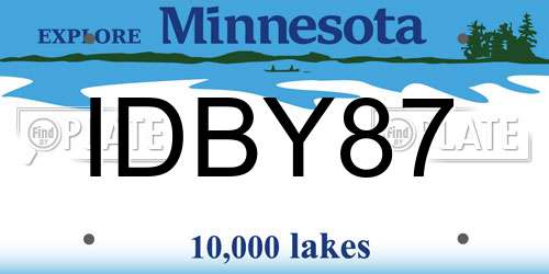 IDBY87 Minnesota License Plate